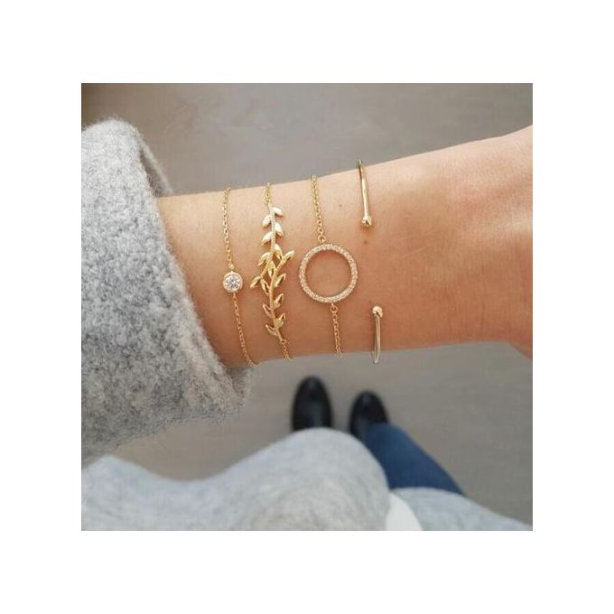 Popular 4-Piece Auger Circle Bracelet Set